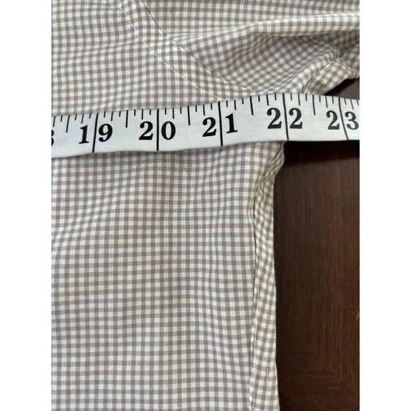 RALPH LAUREN Classic Fit Long Sleeve Button Shirt 15 M‎ Brown Gingham Plaid - Picture 6 of 8